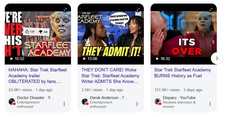 Too Much TV: The Clueless Pop Culture Warriors Target 'Star Trek: Starfleet Academy'